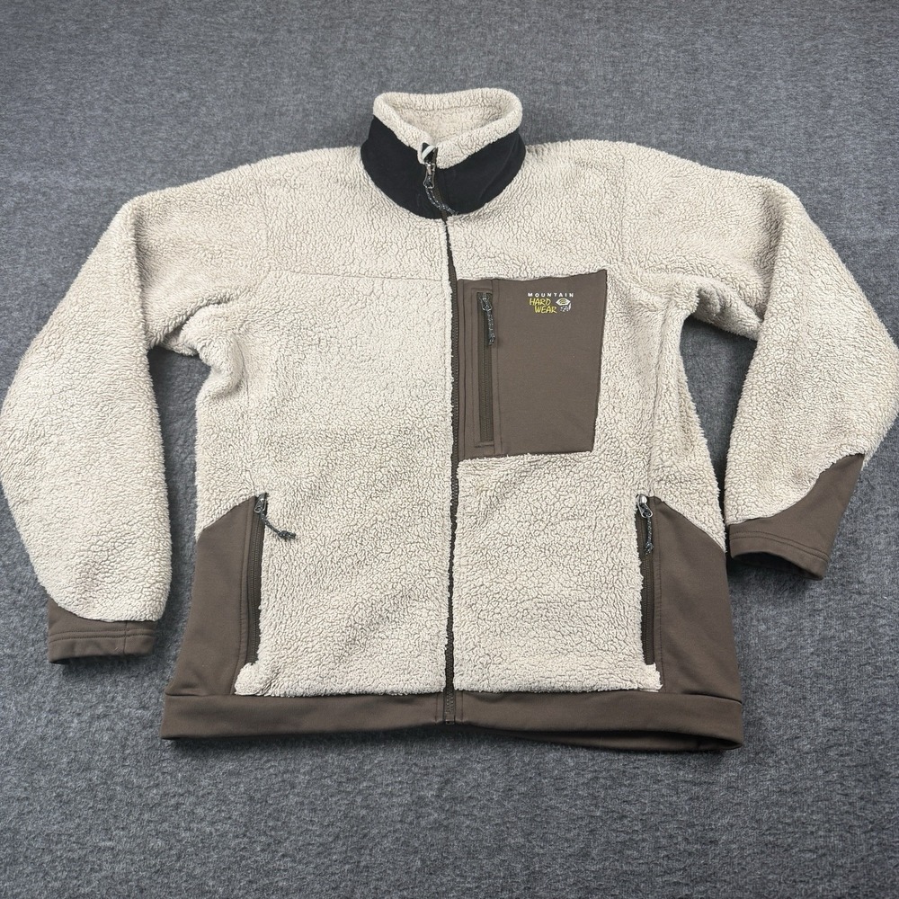Mountain Hardwear Jacket Womens Large Brown‎ Sherpa Pile Fleece Full Zip Outdoor